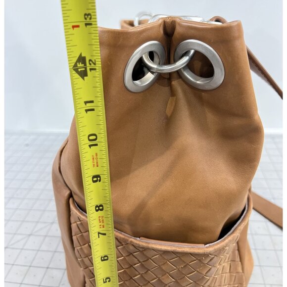 Liebeskind Berlin Jay Leather Hobo Bag Woven Cognac Shoulder Crossbody - Picture 10 of 13